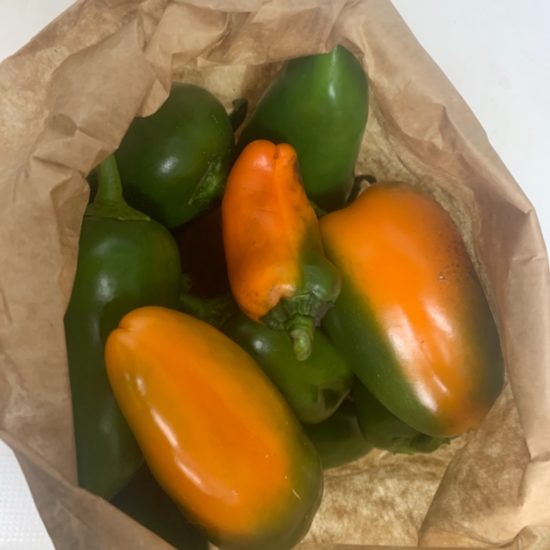 Pimiento naranja y verde